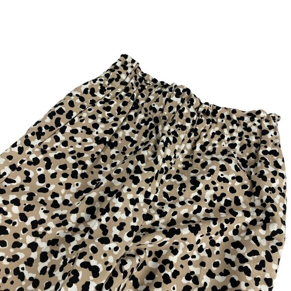 Ann Taylor brown leopard paper bag pants straight leg high rise stretch XSP - Picture 3 of 7